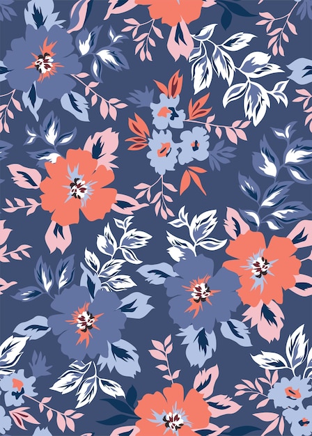 FLORAL NAUTICAL SEAMLESS PRINT IN EDITABLE VECTOR FILE