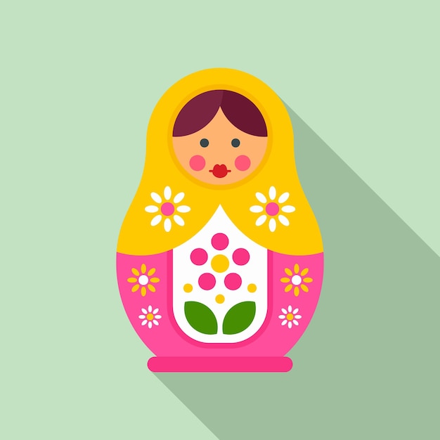 Vector floral nesting doll icon flat illustration of floral nesting doll vector icon for web design