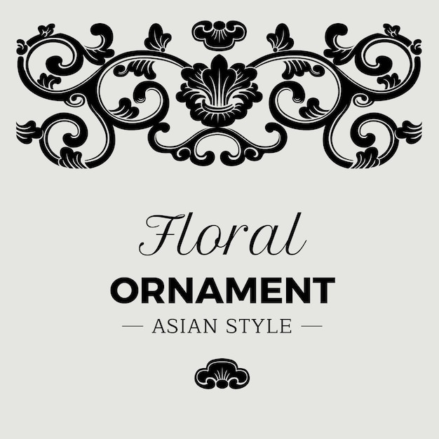 Vector floral ornament asian style