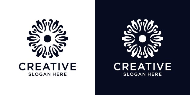 Floral ornament beauty logo design abstract