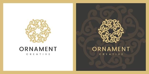 Ornamento floreale decorazione logo design ispirazione