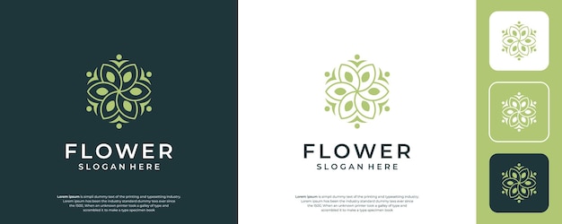 Floral ornament logo Abstract beauty flower logo design
