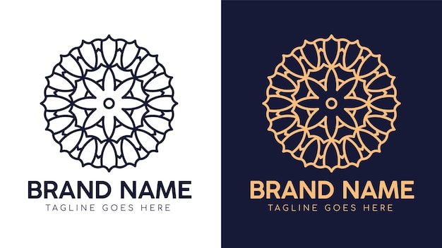 Floral ornament logo design abstract logo with two different color and vector desig