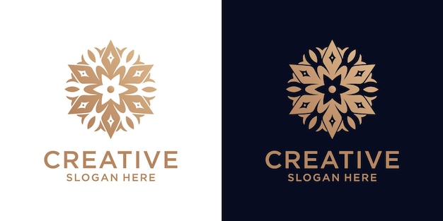 Floral ornament logo design abstract