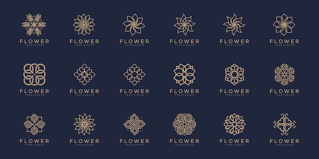 Floral ornament logo en pictogramserie.