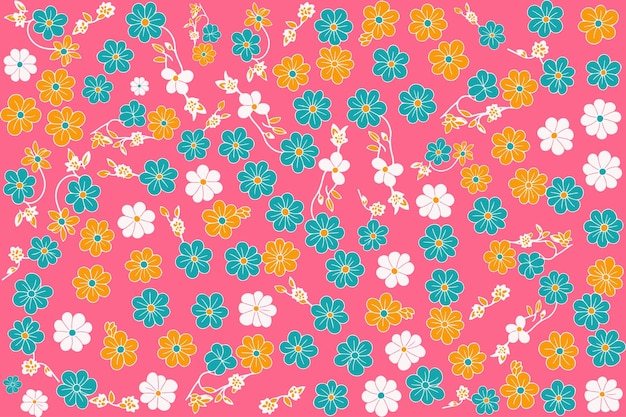 Floral ornament pattern in colorful flat design for gift wrapping vector stock