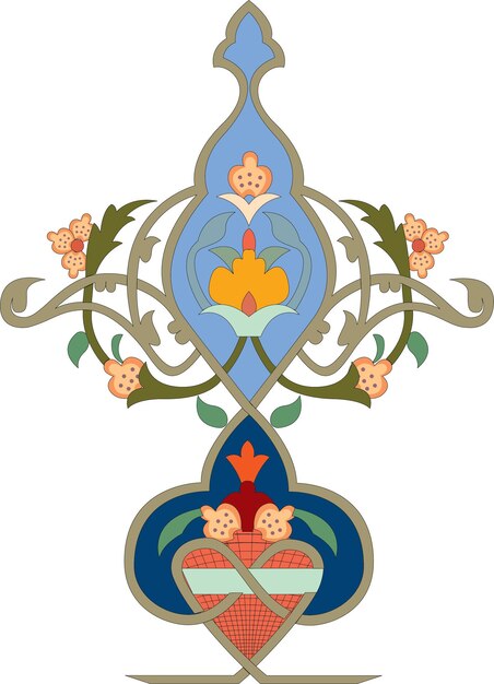 floral ornament on white background