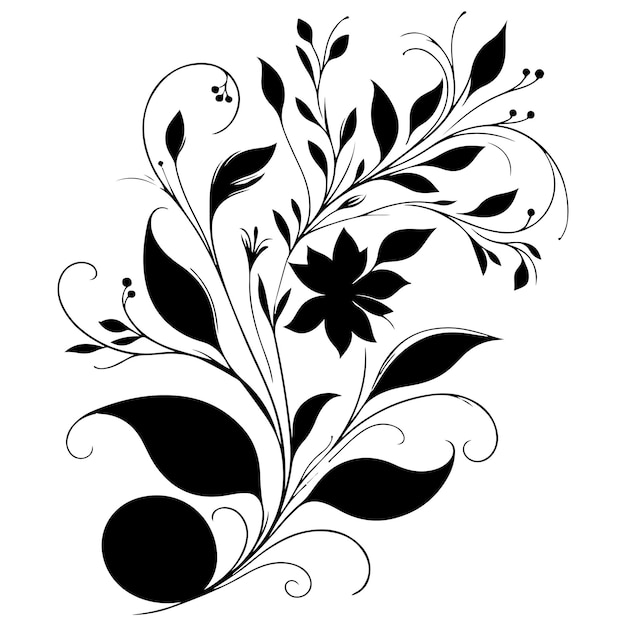 floral ornament with leaves