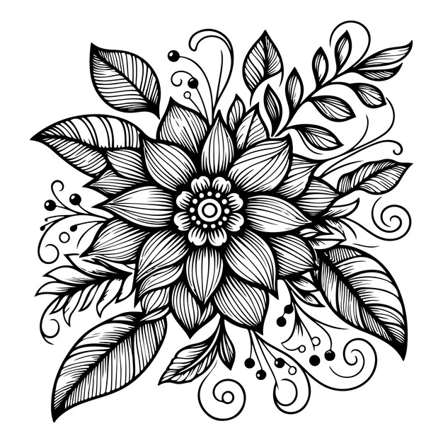 floral ornament with leaves