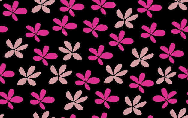 floral ornamental seamless pattern pink flowers on dark black background wallpaper design