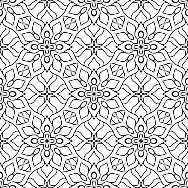 Vector floral ornamental seamless pattern