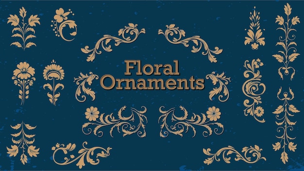 floral ornaments set baroque floral ornate elements