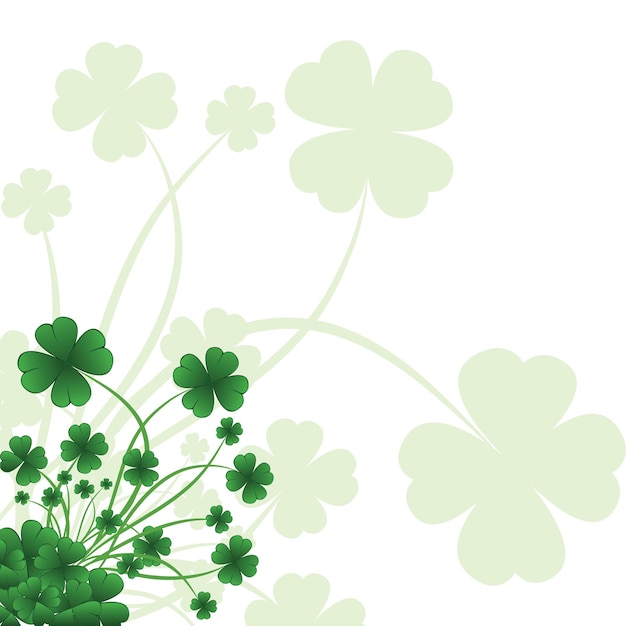 Floral ornate background to St Patrick39s Day with clover