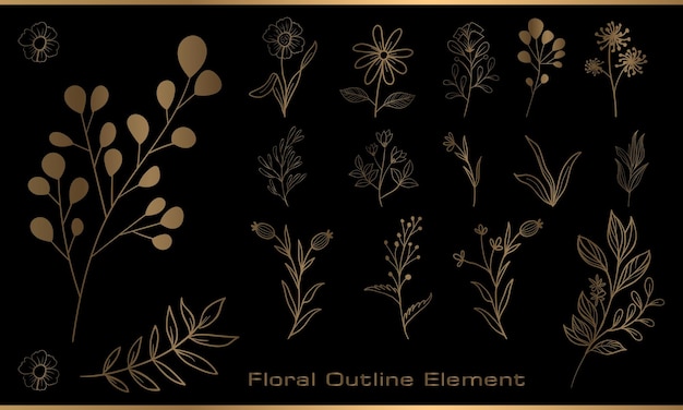 Floral outline element