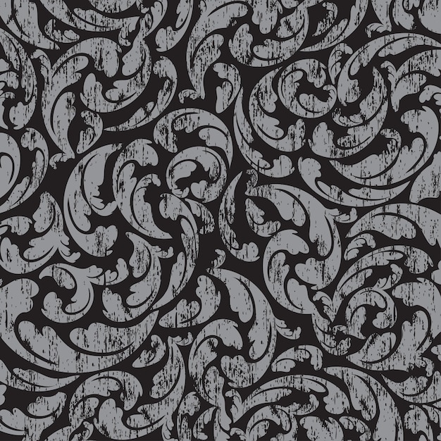 Floral outline grey background