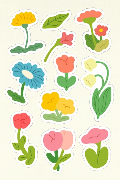 Vector floral pack sticker