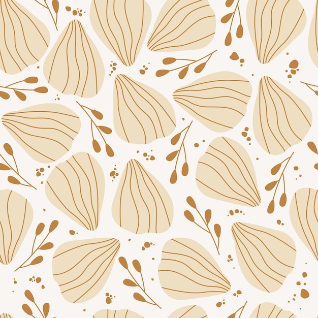 Floral pattern in beige tones seamless background for fashion prints, graphics, backdrops, wallpaper