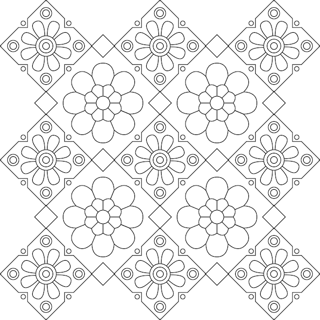 Floral pattern black and white