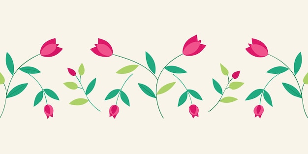 Floral Pattern Border Vector Illustration