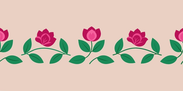 Floral Pattern Border Vector Illustration