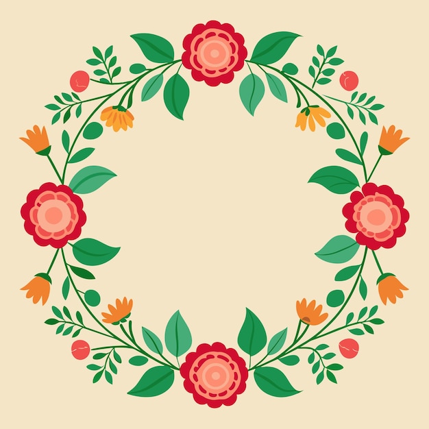 Floral Pattern border with minimalistic Detail Vector Illustration