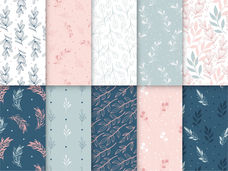 Vector floral pattern collection