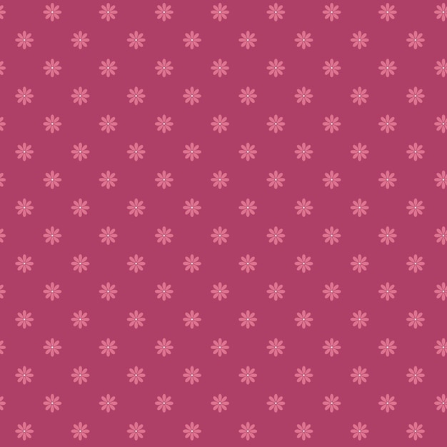 Floral pattern on a dark red background with delicate pink flowers Seamless cute floral vector background