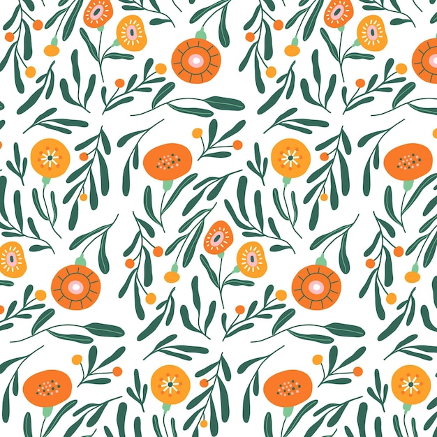 Vector floral pattern design in peach tones