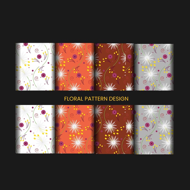 Floral pattern design template