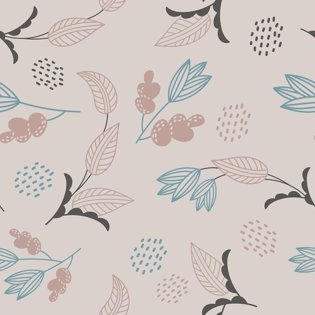 Floral pattern, flower rose in pastel color, tileable for wallpaper, card or fabric. Seamless pattern with flowers and leaves on soft background