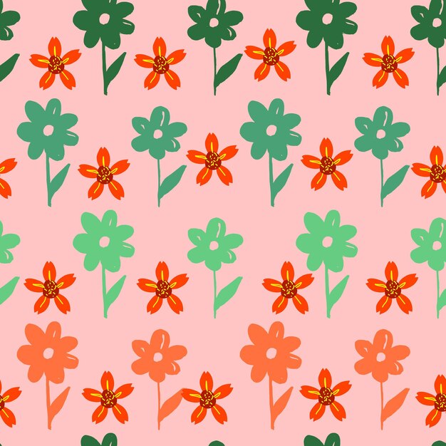 Floral pattern flowers seamless background vector illustration