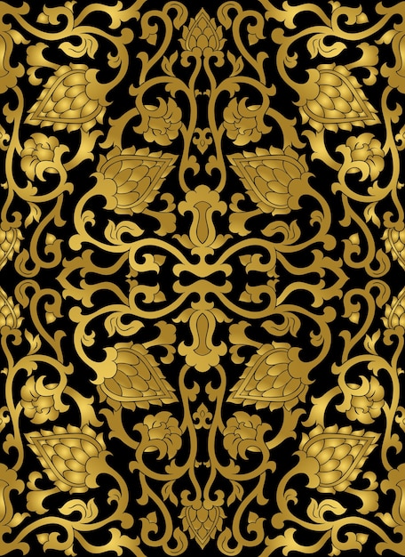 Floral pattern gold template for textile shawl carpet