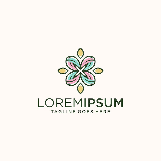 Floral pattern logo design template