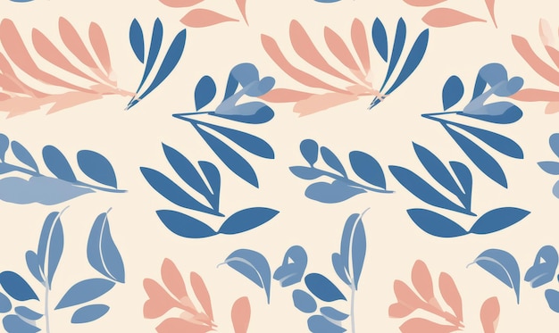 Floral pattern made from abstract organic leaf shapes seamless modern pattern