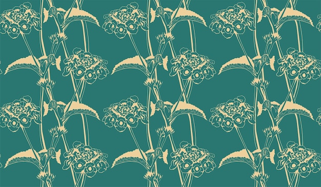 Floral pattern seamless background Foliage and flower wallpaper design of nature Vector illustration