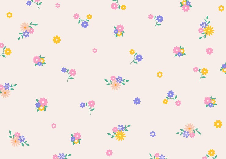フラワーパターン シームレス 可愛いデイジー花 小さな花の花の背景