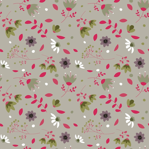 Vector floral pattern in seamless style