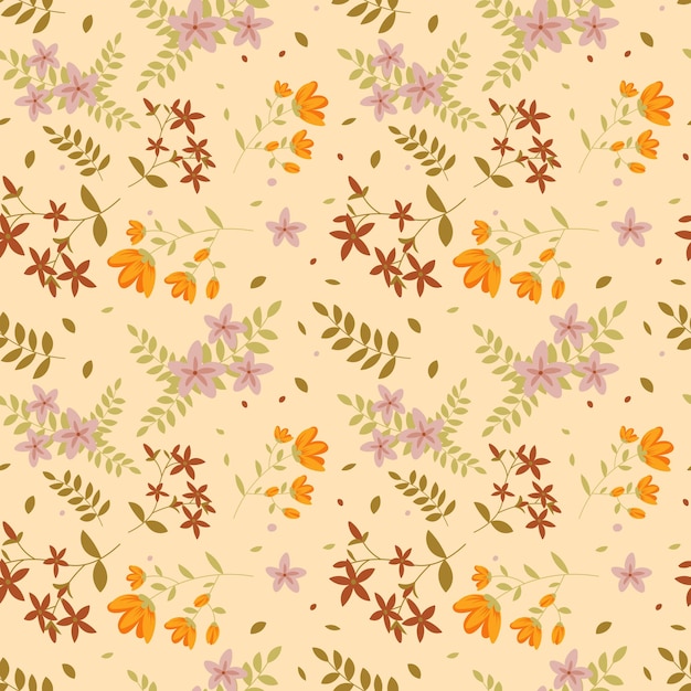 Vector floral pattern in seamless style