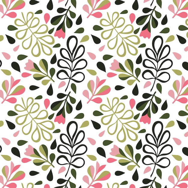 Vector floral pattern. seamless  texture with flowers for fashion prints or wall paper. hand drawn style, light background.