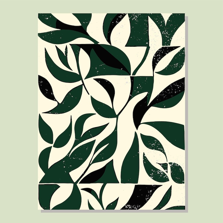 Vector floral pattern vector poster template mid century modern eps vector file printable file download