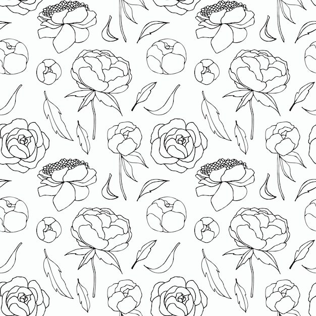 Vector floral pattern vector seamless background with decorative flowers