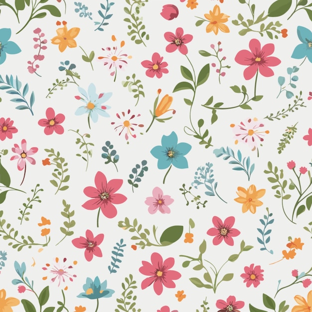 Floral pattern vector on white background