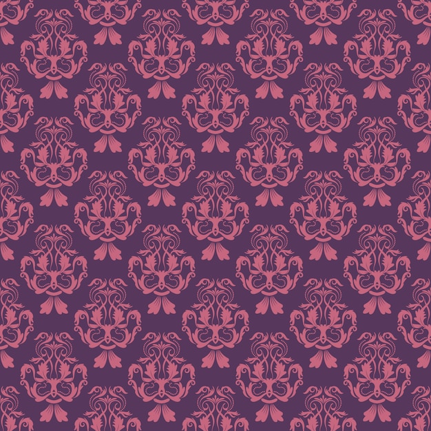 Floral pattern. wallpaper baroque, damask. seamless vector background. purple and pink ornament