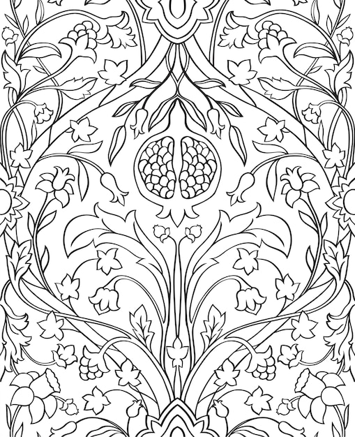 Floral pattern for wallpaper.