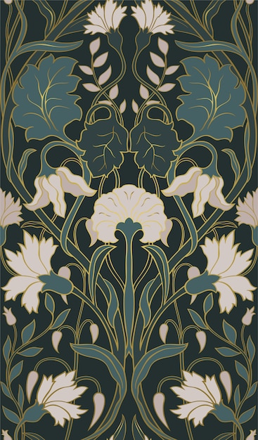 Floral pattern for wallpaper.