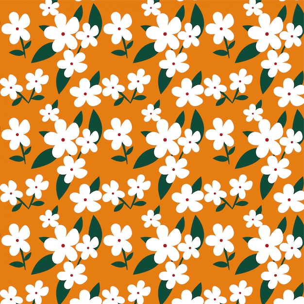 Floral pattern with flowers and leaves