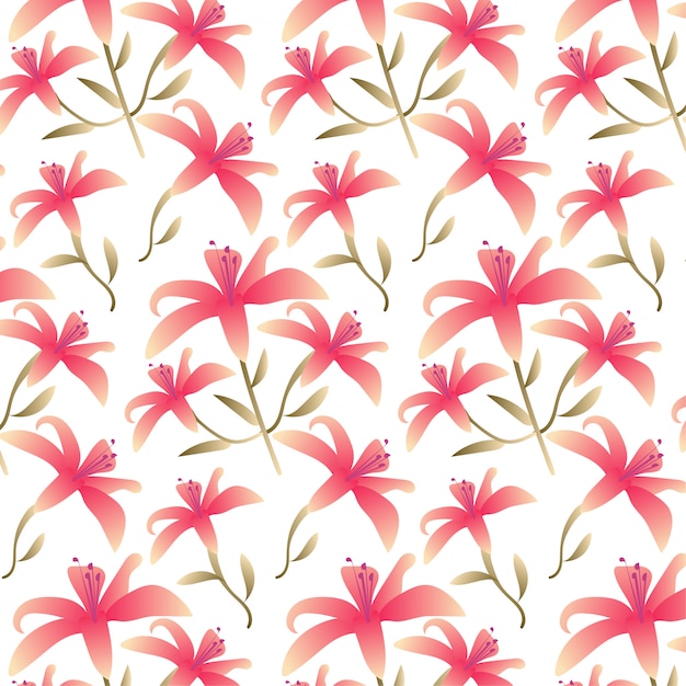 Floral pattern with flowers and leaves