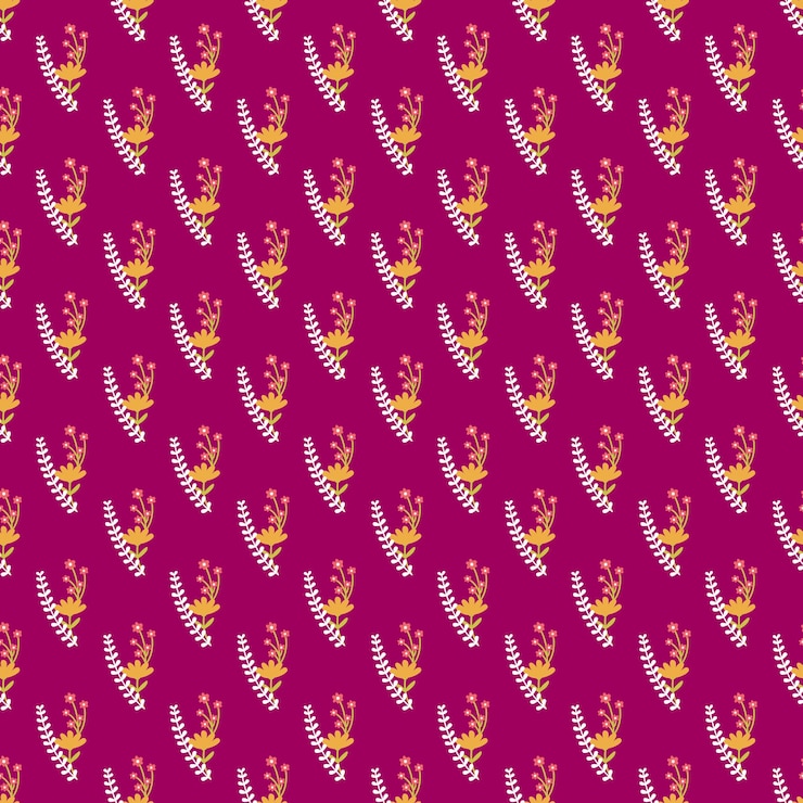 वेक्टर floral pattern with golden branches on vibrant purple background
