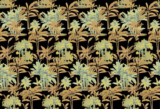 Vector a floral pattern with leaves and flowers.