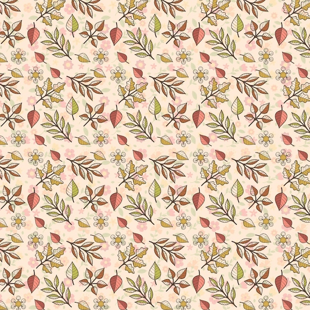 Vector a floral pattern with pink flowers and leaves